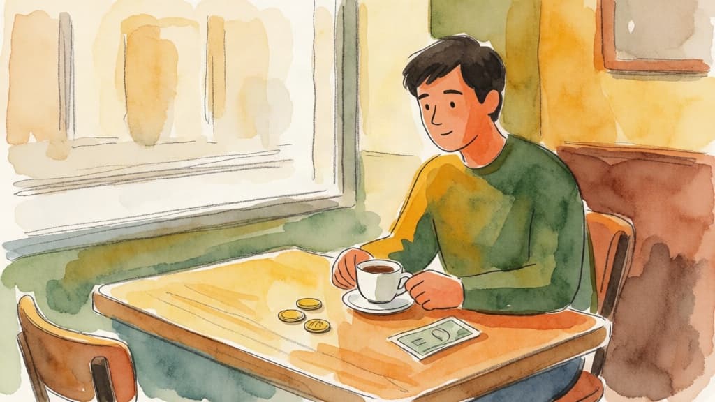Watercolor of a quiet café