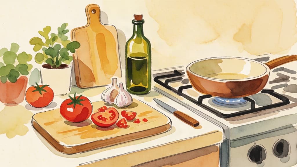 Una comida en la cocina